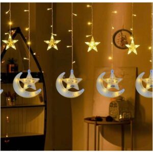 Decorative crescent and star string lights — 3 meters electric (031)