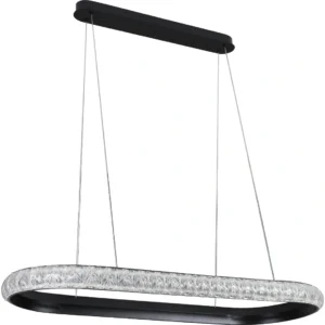 ثريا معلّقة مودرن أسود — 3 ألوان إضاءة، 1000×350 مم، 95 واط