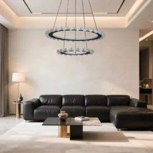 ثريا معلقة مودرن باللون الأسود — 3 لمبات، 105 واط