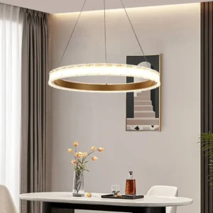 نجف مودرن ذهبي — 3 إضاءات، 105 واط، قطر 80 سم