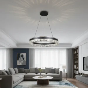 ثريا معلقة مودرن سوداء، 3 إضاءات، 105 واط، مقاس 800 مم