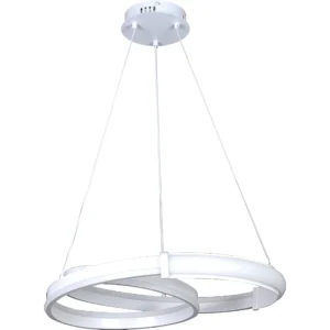 ثريا معلقة مودرن حلقات حلزونية بيضاء — 3 إضاءات، 115 واط