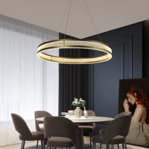 نجف مودرن ذهبي مع 3 إضاءات، 115 واط، قطر 80 سم