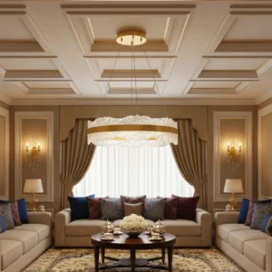 نجف مودرن ذهبي 3 إضاءات 115 واط — مقاس 800 ملم