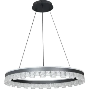 مصباح معلق مودرن أسود — 3 أوضاع إضاءة، 115 واط، طول 800 ملم