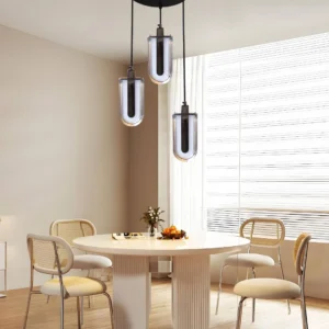 Modern black wall sconce - 3 lights - 12 watts