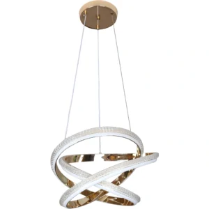 مصباح معلق مودرن ذهبي — 3 أوضاع إضاءة، 125 واط