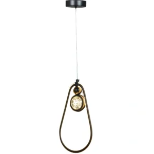 Modern black pendant chandelier — 3 bulbs, 15 watts