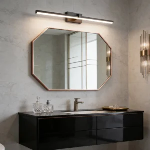 أبليك حائط مودرن أسود، 3 مصابيح × 15 واط، طول 600 مم