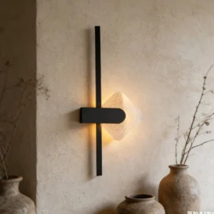 أبليك حائط مودرن أسود — 3 إضاءات بمجموع 18 واط، مقاس 600 مم