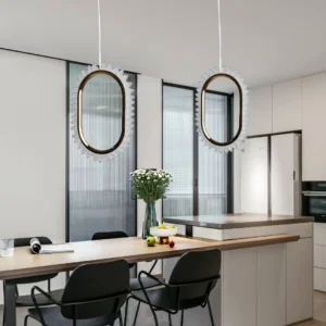 Modern gold pendant light — 3 lights, 25 watts