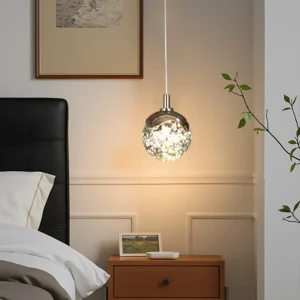 Modern gold chandelier with three bulbs (3 x 3 watts) — Single
