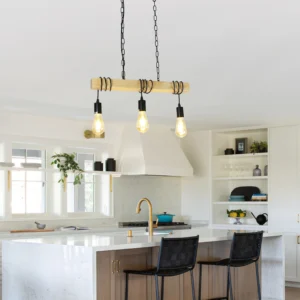 ثريا معلقة خشبية 3 مصابيح (3×E27)