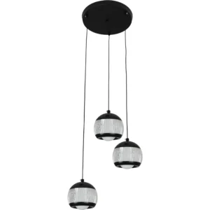 Modern black pendant light — 3 lights, 30 watts (triple)