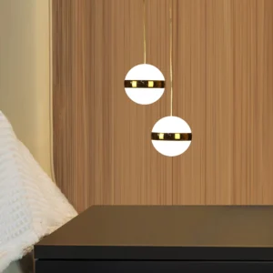 Modern gold chandelier — 3 bulbs, 30 watts, light color (dual)