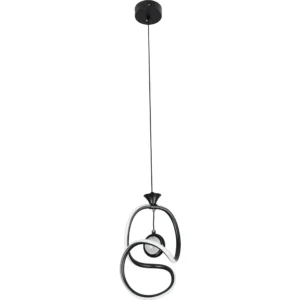 Modern black hanging chandelier - 3 lights, 36 watts (single)
