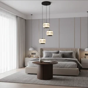 Modern black pendant lamp — Triple (3 bulbs), 36W