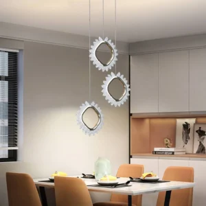 Modern gold pendant chandelier — 3 light colors, 36 watts