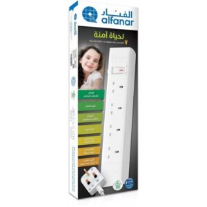 وصلة تمديد كهربائية 3 أمتار، 4 فتحات، 13 أمبير — الفنار — كهرباء