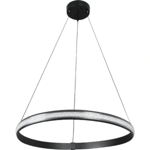 إضاءة معلقة مودرن دائرية سوداء — 3 مصابيح، قطر 40 سم، 30 واط