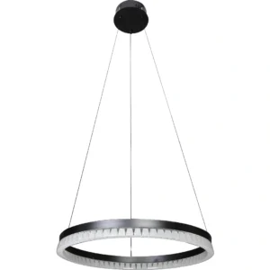 ثريا معلقة مودرن على شكل حلقة — أسود — 3 أوضاع إضاءة — قطر 40 سم — 30 واط