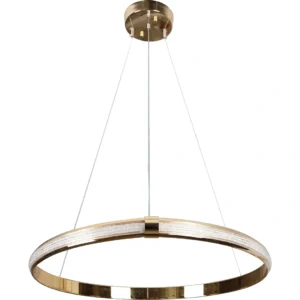 مصباح معلق مودرن دائري ذهبي — 3 إضاءات، قطر 40 سم، 30 واط