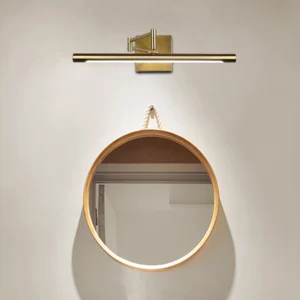 أبليك جداري مودرن للمغسلة بلون زيتي، 3 إضاءات، عرض 40 سم