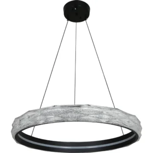 ثريا معلّقة مودرن دائرية سوداء — 3 لمبات، قطر 40 سم، 55 واط