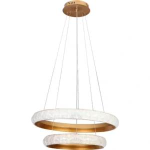 ثريا مودرن ذهبية مع 3 أضواء — مقاس 40 و60 سم، 115 واط