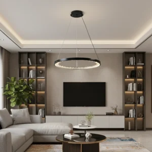 نجف مودرن أسود، 3 إضاءات، 42 واط، قطر 600 مم