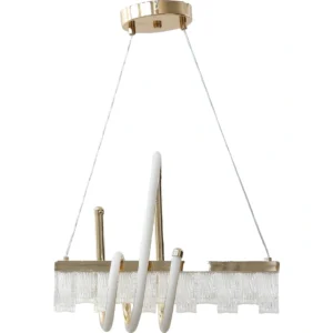 Modern gold pendant chandelier — 3 lights, 48 watts