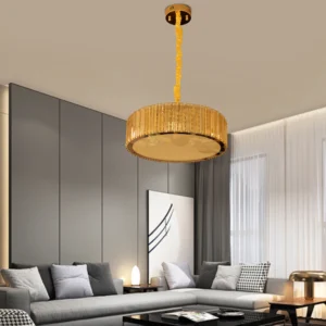 نجفة معلقة مودرن ذهبية — 3 إضاءات، 48 واط، قطر 50 سم