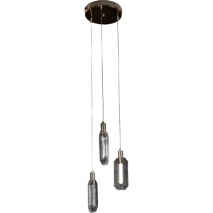 Modern gold chandelier with three lights (3 x 5 watts)