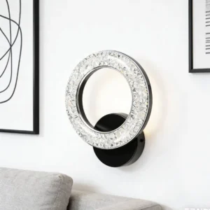 أبليك حائط مودرن أسود — 3 ألوان إضاءة، 5 واط