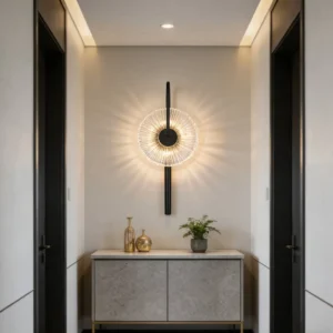 إضاءة جدارية مودرن باللون الأسود - 3 إضاءات، 5 واط، مقاس 420 مم