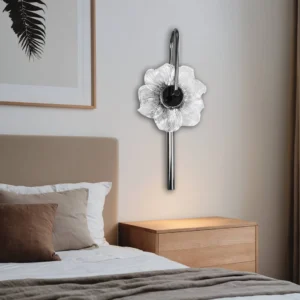 أبليك حائط مودرن أسود لامع — 3 ألوان إضاءة، 5 واط، طول 420 مم