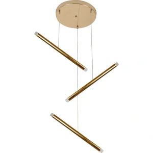 Modern gold chandelier, 3 meters long, 5 watt yellow light