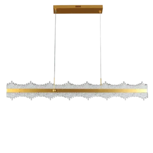 ثريا معلّقة مودرن باللون الذهبي، 3 إضاءات، 55 واط، طول 1200 ملم