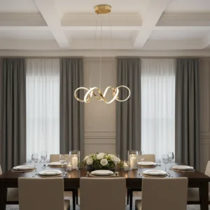 إضاءة معلّقة مودرن ذهبي — 3 إضاءات، 55 واط