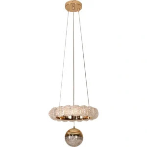 Modern gold chandelier with 3 lights, 55 watts — 300 mm size