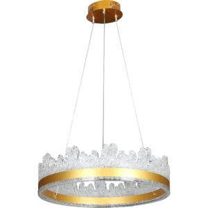 إضاءة معلقة مودرن بتشطيب ذهبي، 3 إضاءات، 55 واط، مقاس 400 ملم