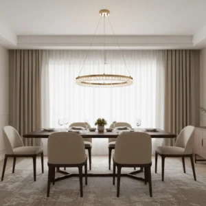 إضاءة معلقة مودرن ذهبية، 3 إضاءات، 55 واط، مقاس 600 ملم