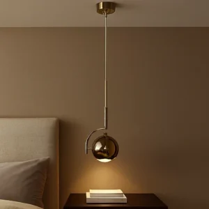 Modern gold chandelier — 3 lights, 60 watts, single