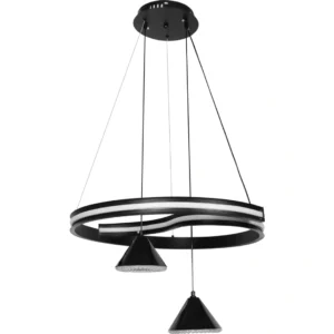 نجفة معلقة مودرن سوداء — 3 أوضاع إضاءة، 60 واط