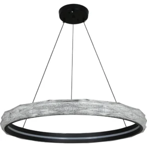 ثريا معلقة مودرن دائرية سوداء — 3 مصابيح، 60 سم، 85 واط