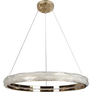 ثريا معلقة مودرن دائرية باللون الذهبي — 3 أوضاع إضاءة، 60 سم، 85 واط
