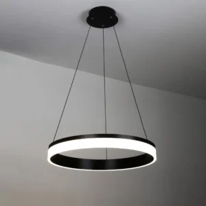 مصباح معلق مودرن حلقي أسود — 3 إضاءات، 60 سم