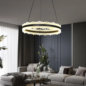 نجفة مودرن سوداء — 3 إضاءات، 600+85 واط، قطر 60 سم