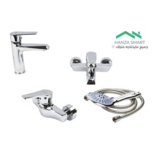 طقم خلاطات حمام إيطالي 3 قطع بتشطيب كروم (فضي)
