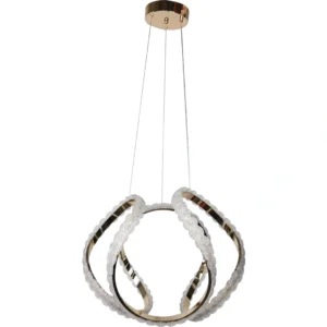 نجفة معلقة مودرن ذهبية — 3 مصابيح، 65 واط